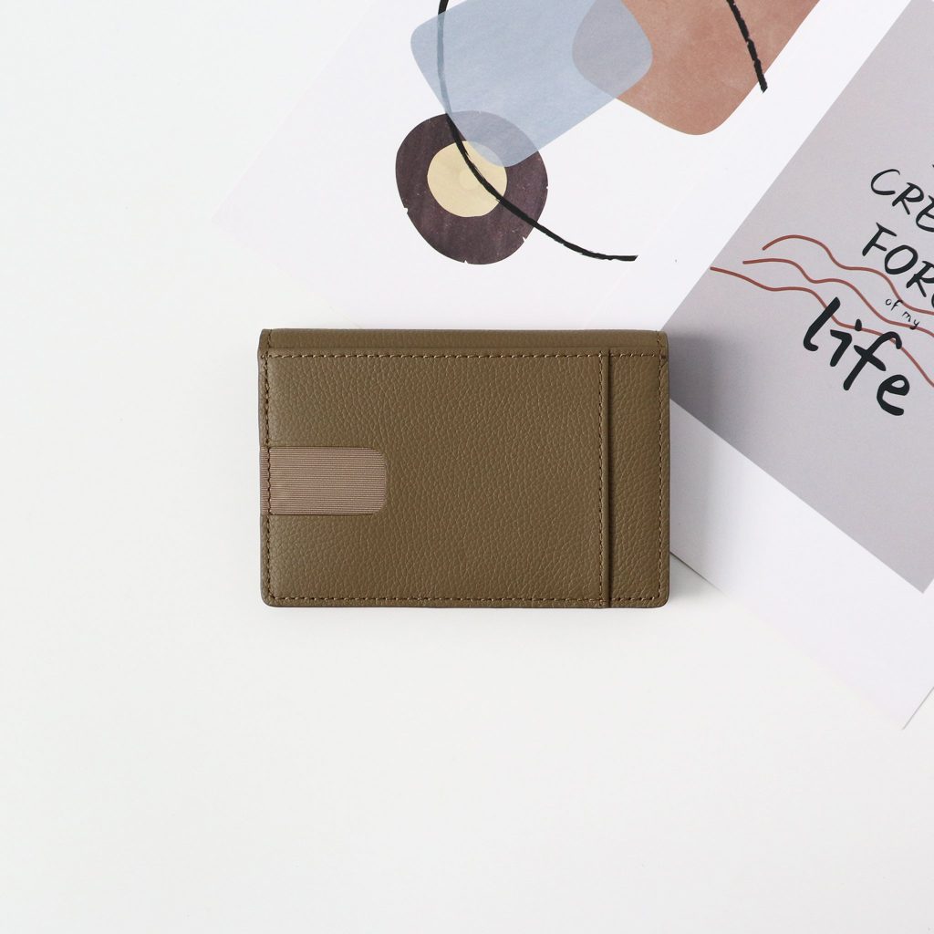Ví đựng thẻ card da bò thật vân hạt