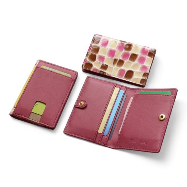 Ví Đựng Thẻ Card Mundo Da Bò Tráng Men Kính Màu