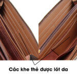 Ví Dài Cầm Tay Nam Nữ PINK OHARA Da Bò Thật