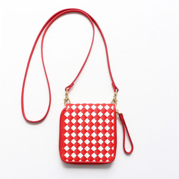 Ví Cầm Tay Nữ Khóa Zip Da Bò Đan