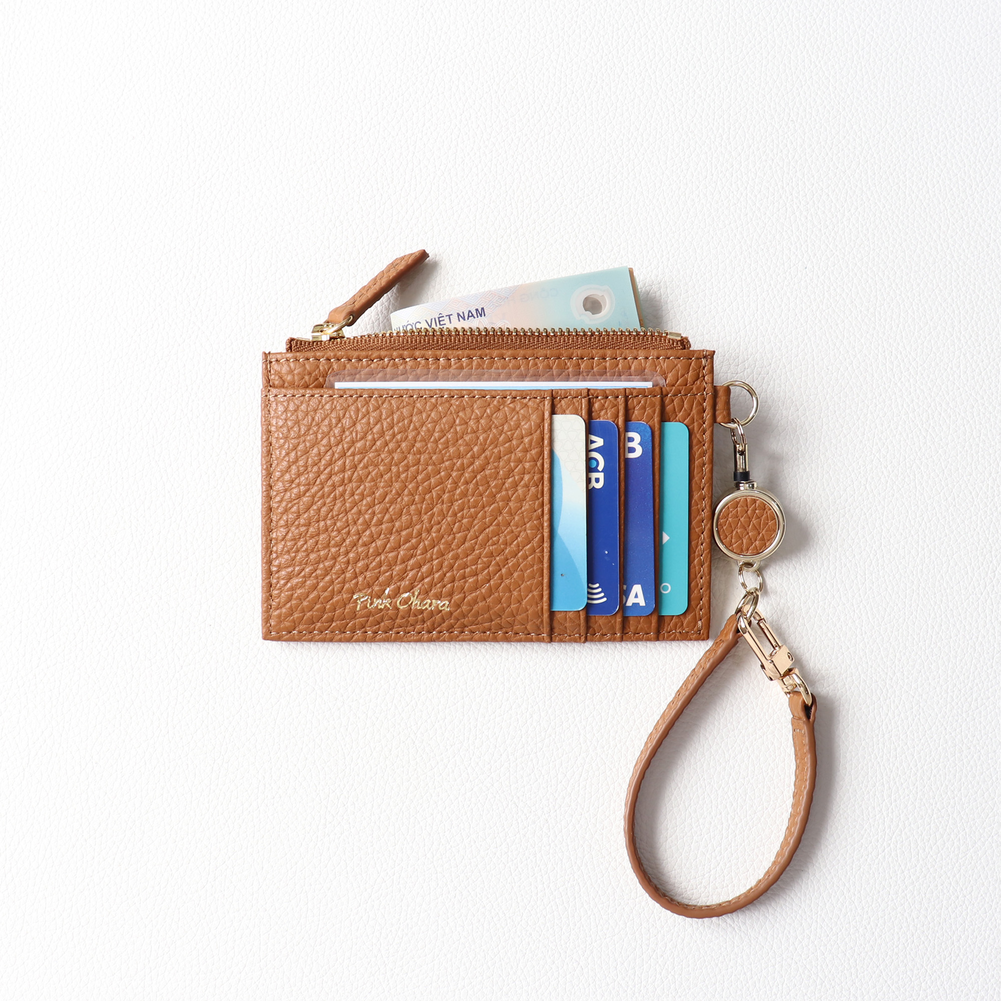 Ví Đựng Thẻ (Card Holder) Nữ Da Bò Thật Pink Ohara – Xu Hướng Tối Giản & Tiện Lợi